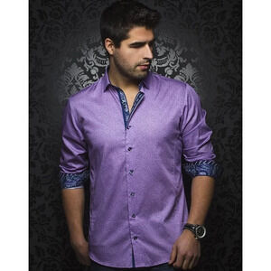 AU NOIR | MEN'S DRESS SHIRT IN LIGHT  LAVENDER